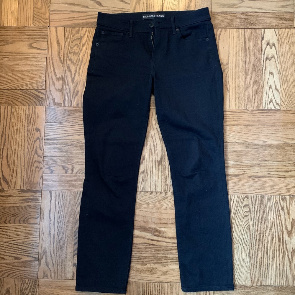Express Black Mid Rise Skinny Jeans